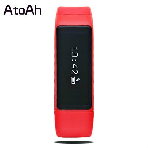 Atoah Smart Bracelet with Blues tooth 4.0 TouchScreen Wireless Activity and Sleep Pedometer Smart Fitness Tracker Wristband and Support Mobile Device(red)