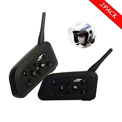 Toprui V6 Motorcycle Bluetooth Headset / Intercom, Riding Helmet Handsfree Stereo Wireless Interphone Walkie System,Up To 6 People Paired Communication For Riding, Skiing, Events, Etc. (Dual)