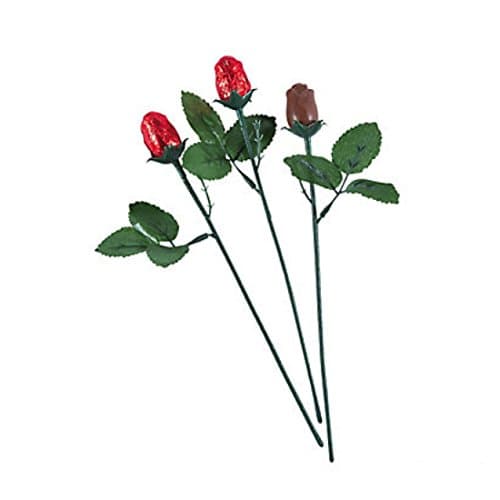 24 Red Foil Mini Chocolate Roses Valentine Candy