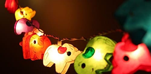 1 Set Handmade Lighting String 20 Elephants Lights Hanging Lamp Mixed Colors Home Decoration, Patio, Living Room, Kid Toys, Yard &amp; Garden Indoor Outdoor, Birthday, Christmas, Wedding, New Year, Anniversary, Ceremony, Valentine Party