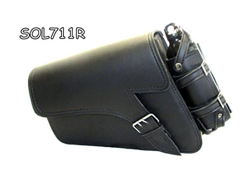 Motorcycle Leather single strap swingarm bag 2 Pin buckle three fixed strap mounting SOL711R