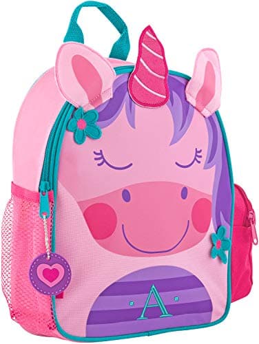 Monogrammed Me Mini Sidekick Backpack, Pink Unicorn, with Embroidered David Monogram A
