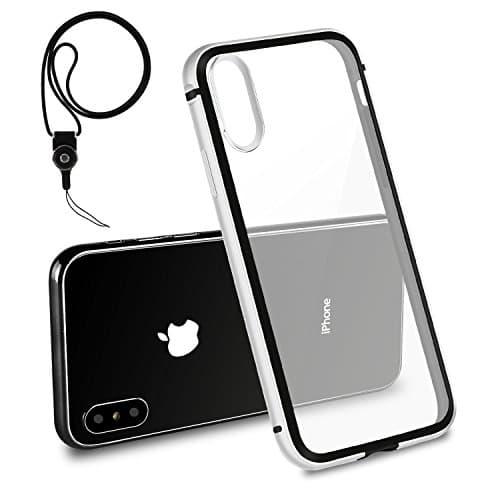 iPhone X Case Choncyn Clear Hard Back Panel Pc +Aluminum+ TPU Hybrid Shockproof Bumper Case Shock Absorbing + Scratch Resistant Frame Cover Case for iPhone X (silver)