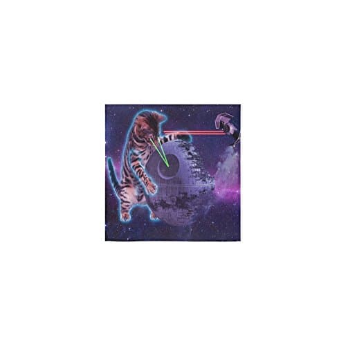 Universe Space Cool Galaxy Cat Laser Beams Thin Soft Towel 13"x13"(One-sided Printing)