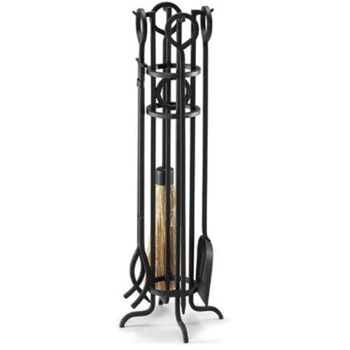 Arts and Crafts 5 Piece Iron Fireplace Tool Set