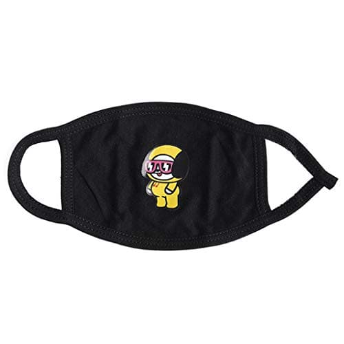 Chiic 1Pc Cotton Half Face Mouth Mask with Earloop, Kpop BTS Colorful Cute Cartoon Animal Printed Dustproof Muffle Respirator Mask for Teens Unisex 16 Patterns (H#)