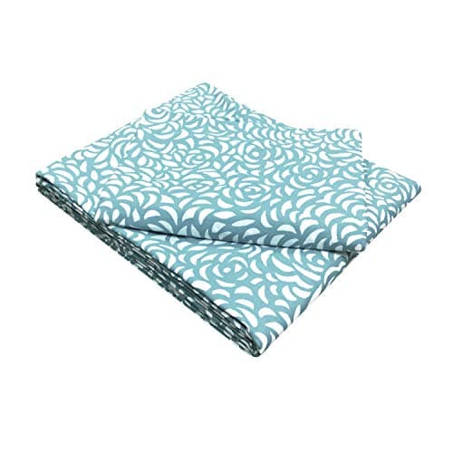Blue Dahlia Cotton Percale Printed Classic Sheet Set with Pillow Cases, Petals/Turquoise (Queen)