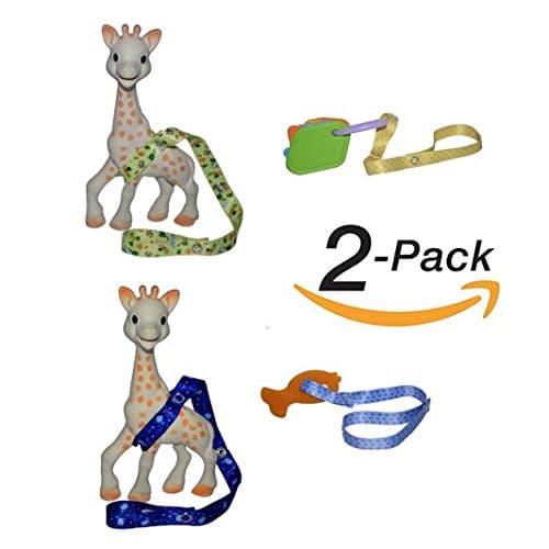 Toy Straps for Baby Strollers High Chair Leash for Teether Pacifier Sippy Cup 4pc (Yellow/Blue)