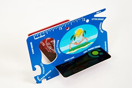 Credit card multi tool with great bottle opener for every day carry (EDC) it fits in your wallet. 18 in 1 excellent tools-Letter Opener, Box Opener, Screwdriver, Cell phone stand and more.