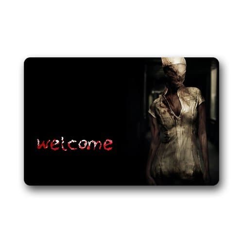 Sysuser Silent Hill Evil Monster Custom Outdoor / Indoor Doormat Personalized Design Machine-Wahable Neoprene Rubber Doormat 23.6x15.7 Inch
