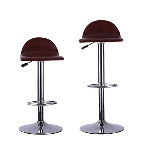 Modern design bar stool Air lift adjustable bar stool Synthetic leather Swivel Dinning Chair (Dark brown)