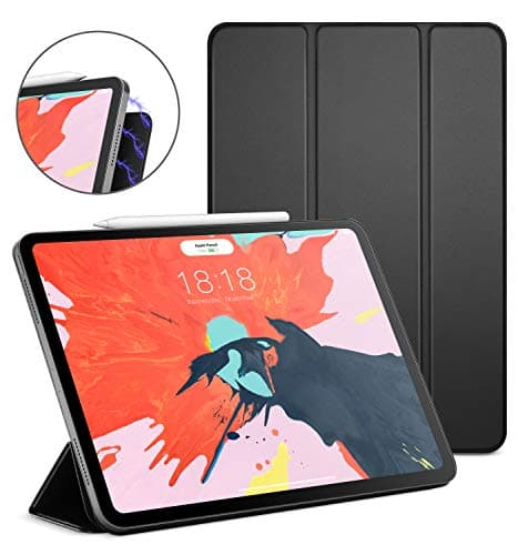 DTTO iPad Pro 12.9" Case 2018, [Apple Pencil Pair and Charge Supported] Magnetic Attached Smart Cover with All 102 Magnets Precisely Aligned, Auto Sleep/Wake for iPad Pro 12.9 Inch, Black