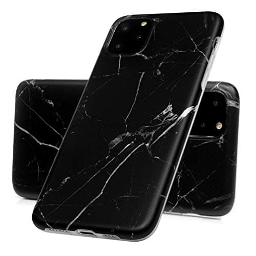 LaVibe Compatible with iPhone 11 Pro Max 6.5 inch Case Silicone, Matte Marble TPU Gel Bumper Back Cover Fashion IMD Painted Pattern Anti-Scratch Shockproof Protective Phone Case Black