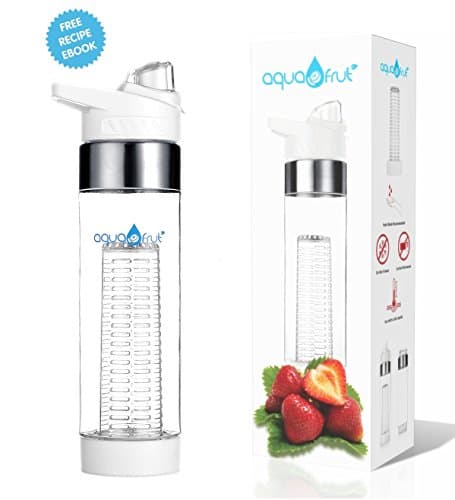 NEW COLORS AquaFrut Bottom Loading Fruit Infuser Water Bottle - 24 oz (White)