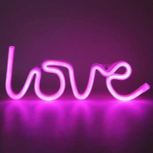 SCASTOE LOVE Letters Shape LED Light Wall Hanging Neon Light for Party Wedding Decor