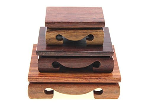 Oriental Furniture Display Stands Pedestal Wooden Rectangle Rectangular Shape Solid Rosewood Wood Display Base Holder For Small Little Things Statues Items Home Decoration Include 3 Stands/set
