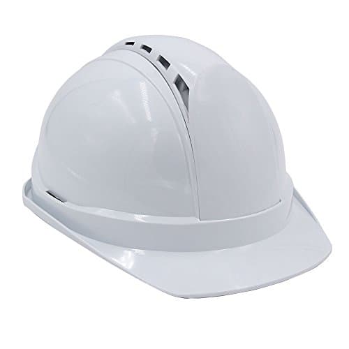Safety Works Construction Ridgeline Cap Style Hard Hat with 4-Point Suspension and Adjustable Headband Vented Lightweight Dielectric Protection (White)