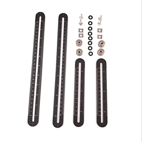 DEALSOCEAN Adjustable Aluminum Alloy General Angleizer Multi Angle Template Tool Four-Sided Measuring Ruler Professional Layouts for Craftsmen Builders Carpenters (Black)