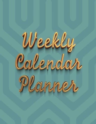 Weekly Calendar Planner - 70 Weeks - (8.5 X 11) - Blue Graphic, Gold Letters: Blue and Light Blue Graphic Pattern, Gold Letters Paperback – 1 Oct 2017