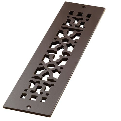 4 X 8 OIL RUBBED BRONZE SCROLL DESIGN VENT COVER (AIR RETURN or GRILLE) WITH SCREW HOLES