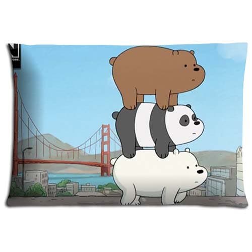 Shrink Resistant Zippered Cotton Polyester We Bare Bears Cushion Pillow Protector Cases Patterns 20x30 inch 50x76 cm