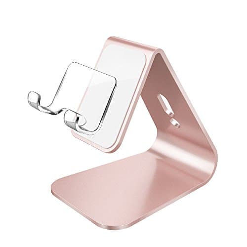 Cell Phone Stand Tablet Holder,VOUO Nano Micro Suction Dock/Mount,Aluminum Cradle for Switch,all Android Smartphone, iPhone X 8 7 6 6s 5 5s Plus,iPad charging, Desk Accessories - Rose Gold