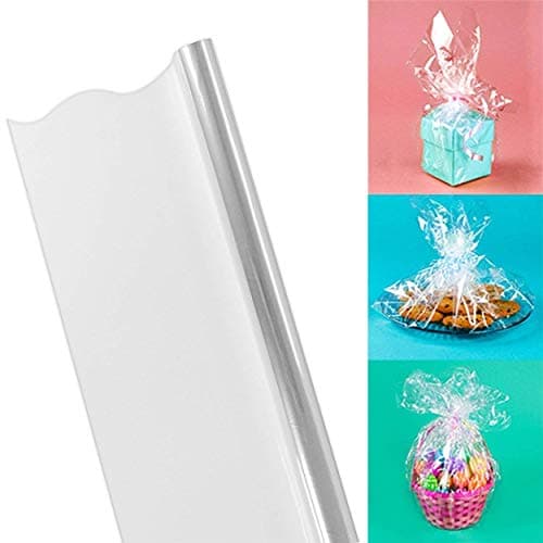 100 ft Long Wide Clear Cellophane Wrap Roll for Gift Wrapping Protective Paper, Arts & Crafts Supplies, Holiday Shopping Tools, Snack Treat Bags, Birthday Basket (40 Inch)
