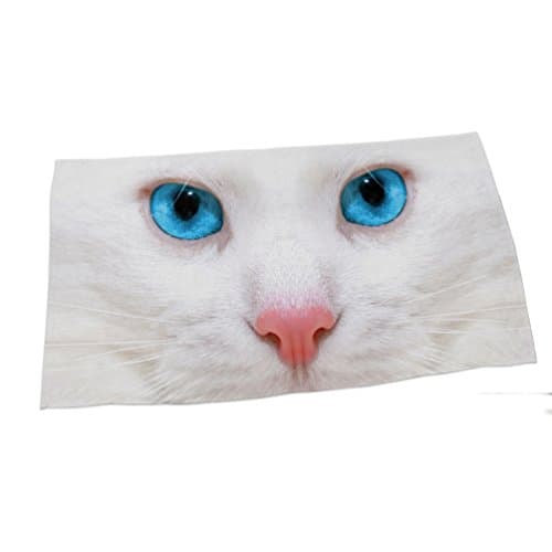 LanS Reactive Printed Quick Dry Beach Towel 3D Stereo White Cat Beautiful Fashion Polyester Beach Towel 3D Digital Print Bath Towel