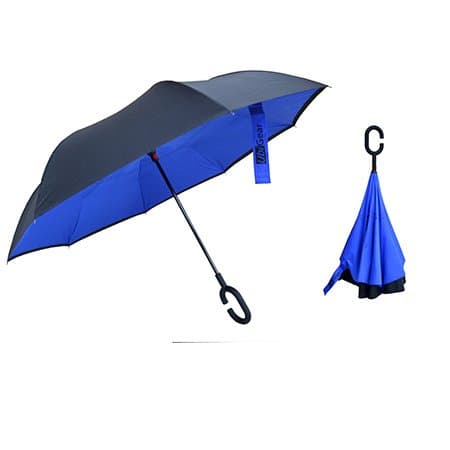 41" Double Layer Inverted Umbrella Straight Rod Waterproof Windproof Uv Protection Rainy Umbrella Sunny Umbrella with Hook