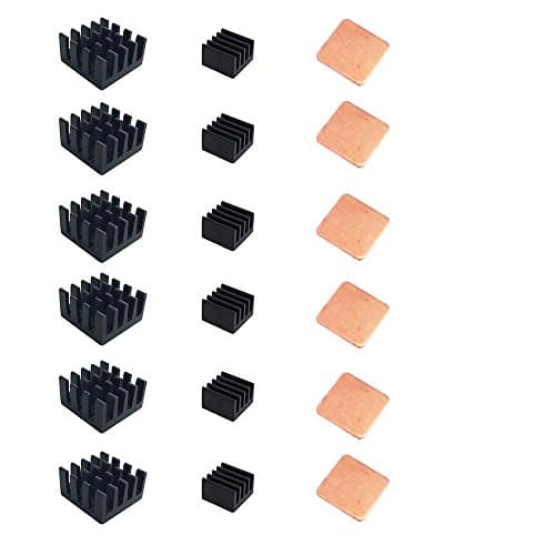 Yoolight Raspberry Pi Heatsink Kit Copper + Aluminum with 3M 8810 thermal conductive adhesive tape for cooling cooler Raspberry Pi 3, Pi 2, Pi Model B+ (18pcs)