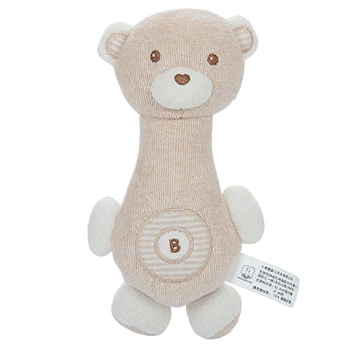 Squeeze , Shake and Sing Organic Rattle Toy Bear B-22007-3, Made by COTTONBEBE TOYS