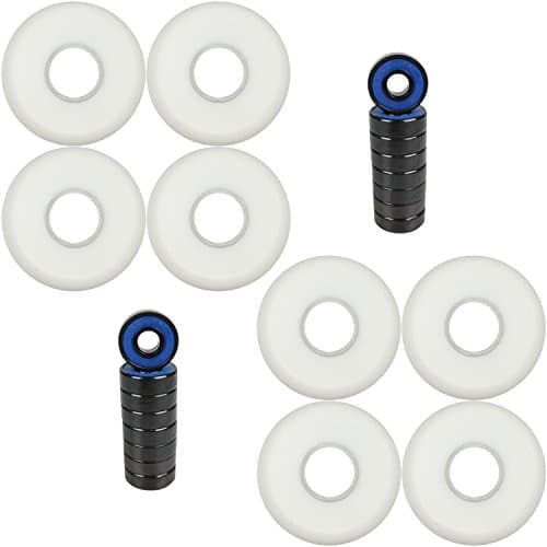 Aggressive Inline Skate Wheels Blank White 57mm 86a White 8 Pack Abec 7 Bearings