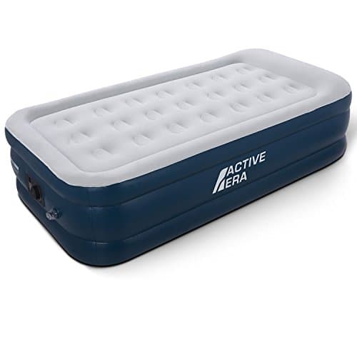 Active Era Luxury Single Size Air Mattress - Elevated Inflatable Air Bed, Electric Built-in Pump, Raised Pillow & Structured I-Beam Technology