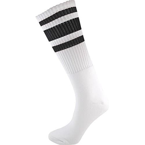 Socco Knee High White/Black Socks (Size: 5 - 9) - Single Pair by Socco