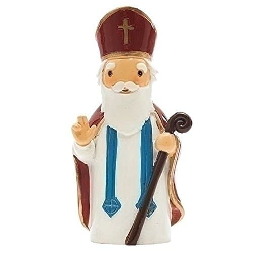 3.75"H ST. NICHOLAS STATUE. RELIGIOUS SAINT FIGURINE.