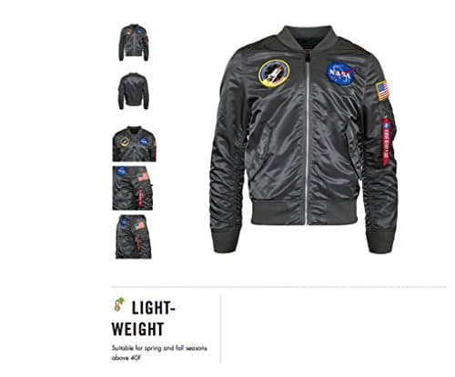 Alpha Industries Nasa L-2B Flight Jacket White Blue Gray