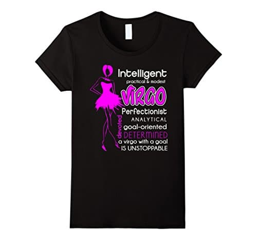 Womens Intelligent Practical Modest Virgo Zodiac Tshirt Small Black