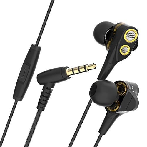 in Ear Headphone Earbuds CBAOOO Dual Dynamic Drivers Headset, Super Heavy Bass Noise Isolation Wired Earphone with Microphone for All Smartphones