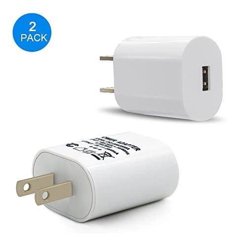 USB Wall Charger 2-Pack USB 5V/2A Home Travel Wall Charger for eLinkSmart Wifi Camera iPhone 7 / 7 Plus / 6s / 6s Plus, iPad, iPod, Tablet, Samsung,Galaxy