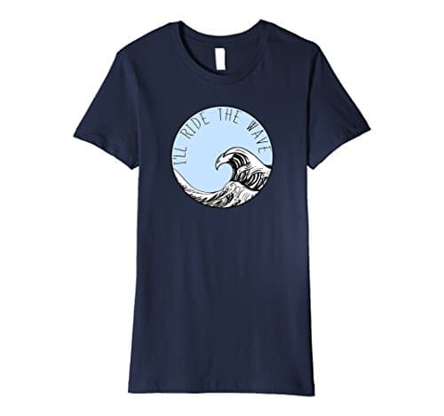 Women's I'll Ride the Wave Shirt Medium Navy