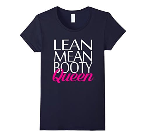 Women's Lean Mean Booty Queen Squatting T-Shirt Medium Navy