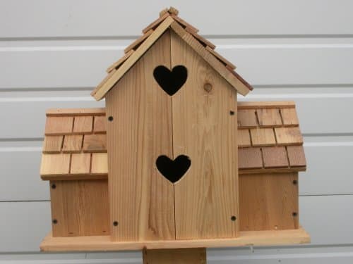 Cedarnest Cedar Birdhouse with 6 Seperate Hearts COMPARTMENTS