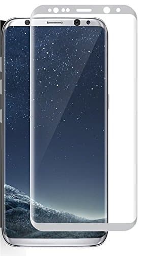 Samsung Galaxy S8 Glass Screen Protector [Full Screen], Gogopa [Full Coverage] 9H HD Clear Anti-Bubble 3D Curved Ballistic Glass Screen Protector for Galaxy S8 (Silver, Galaxy S8)