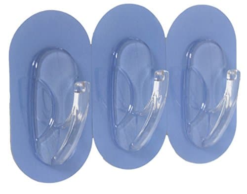 Large Hanger for Clothes, Coat, Towel, Purse, Backpack - Advanced Adhesive Formula, 100% Adhere on Tile, Granite, Concrete Wall, Wood Panel... Removable, No Drilling, No Residue, SET OF 3(Light Blue)