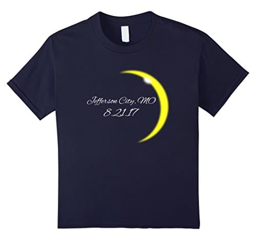 Kids Elegant Eclipse 8/21/17 Jefferson City, MO T-Shirt 12 Navy