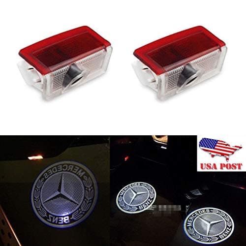 CNAutoLicht 2X LED Door Step Courtesy Laser Light Laser Shadow Logo Projector Lamp For Mercedes Benz W176 A160 A180 W246 B180 B200 W205 C160 C180 W166 ML250 ML350 ML500 W212 E200 E220 Welcome Light #1