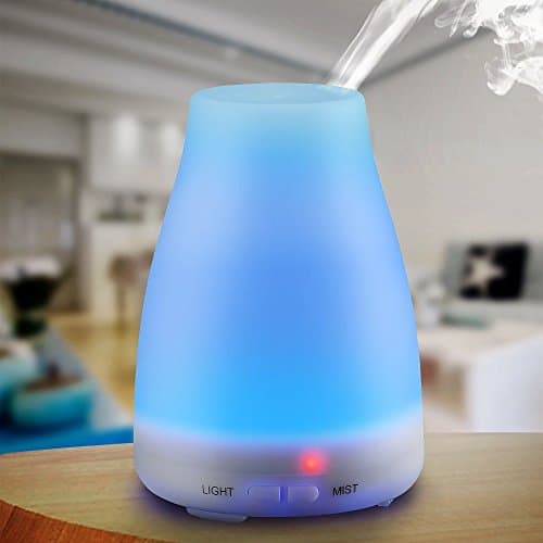 100ml Aromatherapy Essential Oil Diffuser Portable Ultrasonic Cool Mist Aroma Humidifier with Waterless Auto Shut-off &amp; 7 Changing Color LED Lights,Zero Noise for Home Office and Bedroom