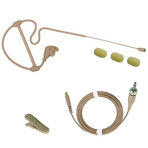 HEIMU Patented Single Ear Headworn Microphone (Single ear patent MIC+for Sennheiser Connector Cable, Skin)