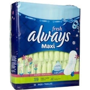 Always Maxi Pads Long Super Without Wings Scented-39 Ct 39 CT (Pack of 6)