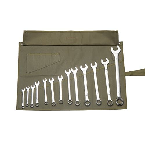 Eximius Ex 0401 Wrench/Tool Roll 14+6 Pockets of 100% Dyed Olive Drab 15 Oz Cotton Canvas